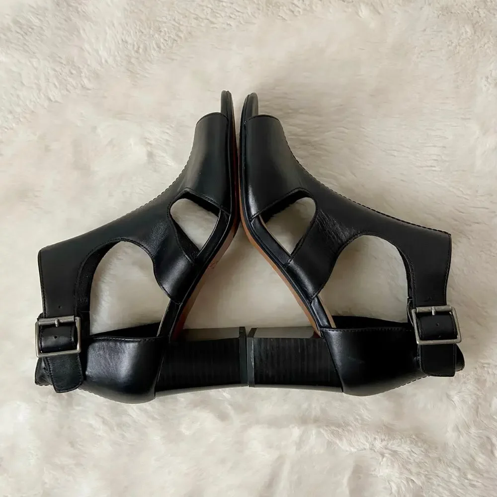 Clarks Leather Chunky Heels - Picture 6 of 8